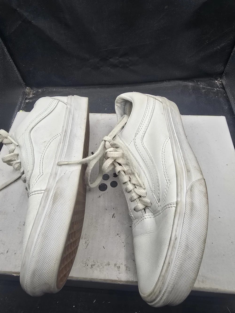 Vans‎ Men's White Low-Top Leather Sneakers